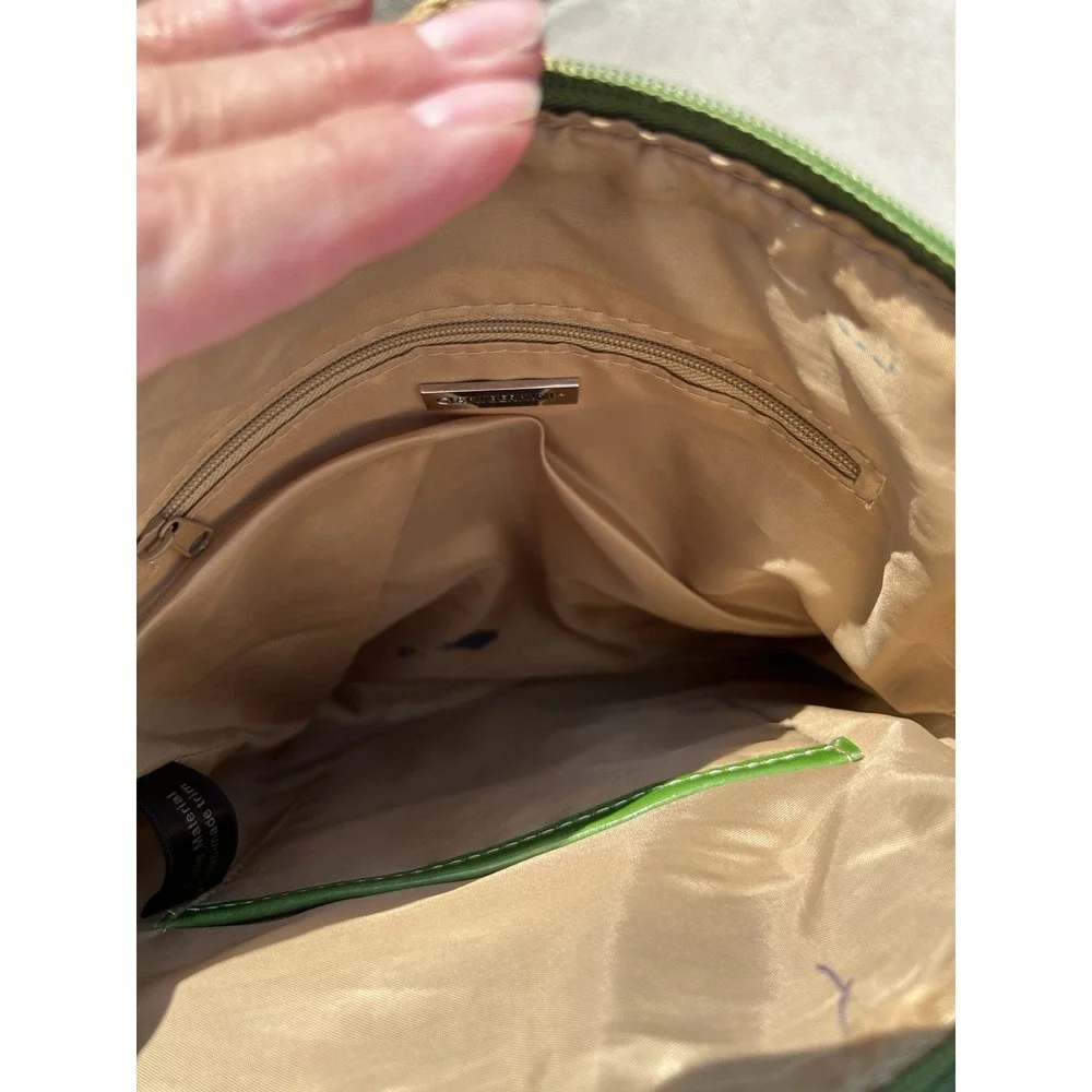 Giani Bernini Everything In Its Place Crossbody Bag Brown Monogram Green Trim
